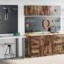 Armarios 2 uds para garaje madera ingeniería roble ahumado by , Armarios industriales - Ref: Foro24-3328327, Price: 103,14 €,...