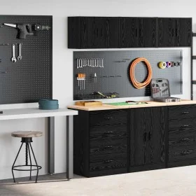 Armarios 2 uds para garaje madera de ingeniería negro de , Armarios industriales - Ref: Foro24-3328333, Precio: 165,47 €, Des...