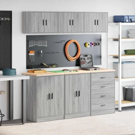 Garage Cabinets 6 pcs Grey Sonoma Engineered Wood by , Armarios industriales - Ref: Foro24-3328346, Price: 417,99 €, Discount: %