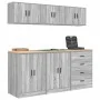 Garage Cabinets 6 pcs Grey Sonoma Engineered Wood by , Armarios industriales - Ref: Foro24-3328346, Price: 417,99 €, Discount: %