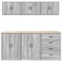 Garage Cabinets 6 pcs Grey Sonoma Engineered Wood by , Armarios industriales - Ref: Foro24-3328346, Price: 417,99 €, Discount: %