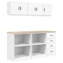 Armarios 6 uds para garaje madera de ingeniería blanco by , Armarios industriales - Ref: Foro24-3328350, Price: 299,23 €, Dis...
