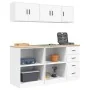 Armarios 6 uds para garaje madera de ingeniería blanco by , Armarios industriales - Ref: Foro24-3328350, Price: 299,23 €, Dis...