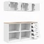 Armarios 6 uds para garaje madera de ingeniería blanco by , Armarios industriales - Ref: Foro24-3328350, Price: 299,23 €, Dis...
