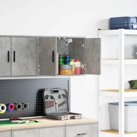 Armario de pared para garaje madera de ingeniería gris hormigón by , Armarios industriales - Ref: Foro24-860649, Price: 41,58...
