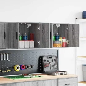 Armarios de pared 2 uds para garaje madera gris sonoma by , Armarios industriales - Ref: Foro24-860654, Price: 76,50 €, Disco...