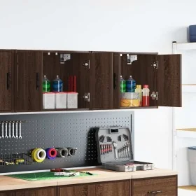 Armarios de pared 2 uds para garaje madera marrón roble by , Armarios industriales - Ref: Foro24-860656, Price: 70,88 €, Disc...