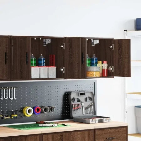 Armarios de pared 2 uds para garaje madera marrón roble by , Armarios industriales - Ref: Foro24-860656, Price: 70,88 €, Disc...