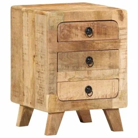Mesita de noche de madera maciza de mango rugosa 37x32x50 cm de , Mesitas de noche - Ref: Foro24-4104515, Precio: 128,90 €, D...