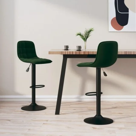 Taburetes de cocina 2 unidades terciopelo verde oscuro | Foro24.es | Tu tienda online para hogar, jardín y más Foro24.es