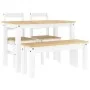 Juego de comedor Panama 4 pzas madera maciza de pino blanco by , Furniture sets for kitchens and dining rooms - Ref: Foro24-3...