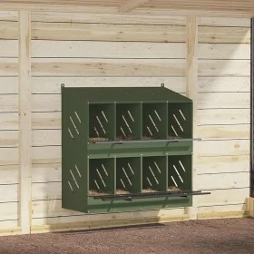 Nido para gallinas con 8 compartimentos de metal