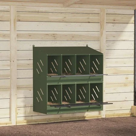 Nido para gallinas con 8 compartimentos de metal verde oliva | Foro24.es | Tu tienda online para hogar, jardín y más Foro24.es