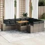 Set sofás jardín y cojines 10 pzas ratán sintético acacia gris | Foro24.es | Tu tienda online para hogar, jardín y más Foro24.es