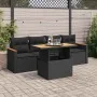 Set sofás jardín y cojines 5 pzas ratán sintético acacia negro | Foro24.es | Tu tienda online para hogar, jardín y más Foro24.es