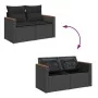 Set sofás jardín y cojines 5 pzas ratán sintético acacia negro | Foro24.es | Tu tienda online para hogar, jardín y más Foro24.es
