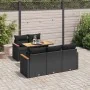 Set sofás jardín y cojines 6 pzas ratán sintético acacia negro von , Gartensets - Ref: Foro24-3327436, Preis: 476,32 €, Rabat...