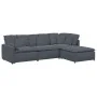 Sofá modular con reposapiés y cojines en terciopelo gris oscuro by , Unidades para sofás seccionales - Ref: Foro24-3321190, P...