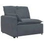 Sofá modular con reposapiés y cojines en terciopelo gris oscuro by , Unidades para sofás seccionales - Ref: Foro24-3321190, P...