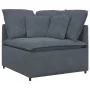 Sofá modular con reposapiés y cojines en terciopelo gris oscuro by , Unidades para sofás seccionales - Ref: Foro24-3321190, P...