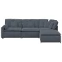 Sofá modular con reposapiés y cojines en terciopelo gris oscuro by , Unidades para sofás seccionales - Ref: Foro24-3321190, P...