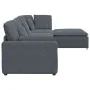 Sofá modular con reposapiés y cojines en terciopelo gris oscuro by , Unidades para sofás seccionales - Ref: Foro24-3321190, P...