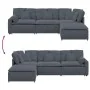 Sofá modular con reposapiés y cojines en terciopelo gris oscuro by , Unidades para sofás seccionales - Ref: Foro24-3321190, P...