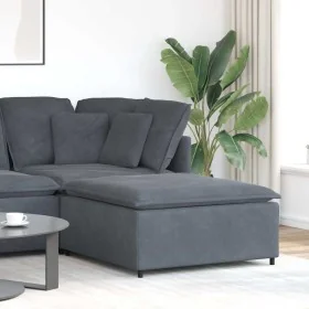 Sofá modular con reposapiés, módulo gris oscuro, 100x100x48 cm by , Unidades para sofás seccionales - Ref: Foro24-4104490, Pr...