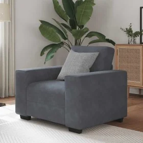 Sillón de terciopelo gris oscuro 60 cm