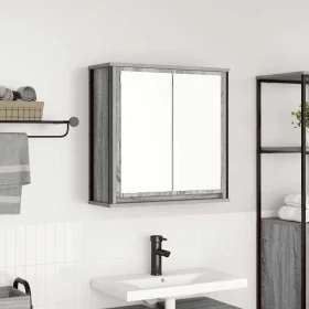 Mueble de baño de pared con espejo gris Sonoma 60x21x60 cm von , Badezimmerwaschtische - Ref: Foro24-861900, Preis: 67,45 €, ...