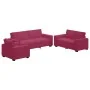 Juego de sofás con cojines 3 piezas terciopelo rojo tinto by , Sofas - Ref: Foro24-3324622, Price: 608,45 €, Discount: %