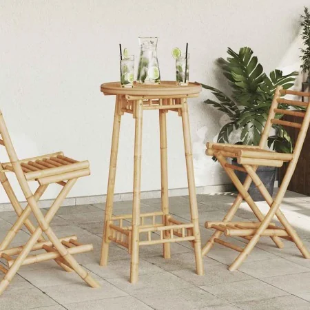 Mesa de bar para exterior redonda de bambú Ø55x100 cm | Foro24.es | Tu tienda online para hogar, jardín y más Foro24.es