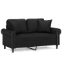 Sofá de 2 plazas con cojines cuero sintético negro 120 cm by , Sofas - Ref: Foro24-3200925, Price: 249,13 €, Discount: %