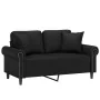 Sofá de 2 plazas con cojines cuero sintético negro 120 cm by , Sofas - Ref: Foro24-3200925, Price: 249,13 €, Discount: %