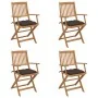 Sillas de jardín plegables 4 uds y cojines madera maciza acacia von , Gartenstühle - Ref: Foro24-3064640, Preis: 202,57 €, Ra...