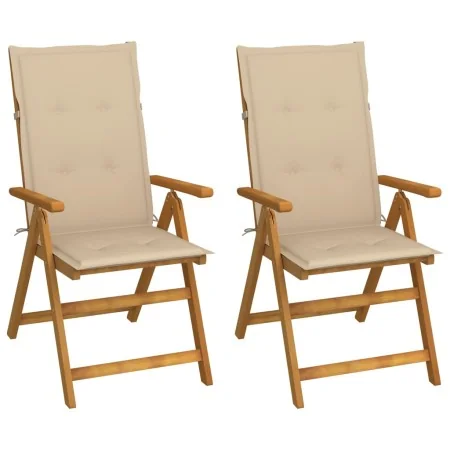 Sillas de jardín reclinables 2 uds madera maciza acacia cojines von , Gartenstühle - Ref: Foro24-3064062, Preis: 182,59 €, Ra...