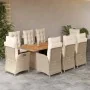 Set comedor de jardín 9 pzas con cojines ratán sintético beige | Foro24.es | Tu tienda online para hogar, jardín y más Foro24.es