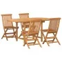 Conjunto de Comedor de Jardín de 5 Piezas de Madera Sólida de Teca | Foro24.es | Tu tienda online para hogar, jardín y más Foro24.es