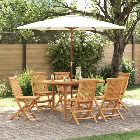 Conjunto de 7 Piezas de Comedor de Jardín de Madera Sólida de Teca von , Gartentische - Ref: Foro24-3157129, Preis: 614,67 €,...