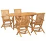 Conjunto de Comedor de Jardín de 5 Piezas de Madera Maciza de Teca by , Garden tables - Ref: Foro24-3157130, Price: 564,25 €,...