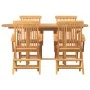 Conjunto de Comedor de Jardín de 5 Piezas de Madera Maciza de Teca by , Garden tables - Ref: Foro24-3157130, Price: 564,25 €,...