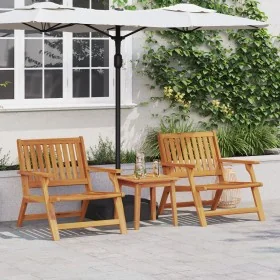 Sillas de Jardín con Mesa 3 pcs de Madera Sólida