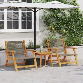 Sillas de Jardín con Mesa 3 pcs Gris Madera