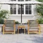 Sillas de Jardín con Mesa 3 pcs Gris Madera Maciza de Acacia by , Garden chairs - Ref: Foro24-3214434, Price: 191,99 €, Disco...