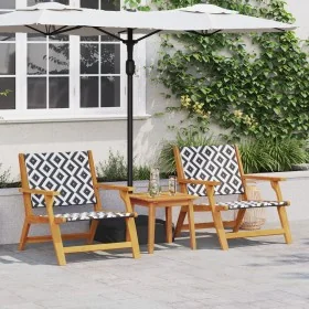 Sillas de Jardín con Mesa de 3 Piezas Negra y Blanca de Madera Maciza de Acacia von , Gartenstühle - Ref: Foro24-3214436, Pre...
