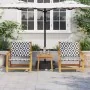 Sillas de Jardín con Mesa de 3 Piezas Negra y Blanca de Madera Maciza de Acacia by , Garden chairs - Ref: Foro24-3214436, Pri...