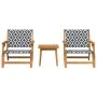 Sillas de Jardín con Mesa de 3 Piezas Negra y Blanca de Madera Maciza de Acacia by , Garden chairs - Ref: Foro24-3214436, Pri...