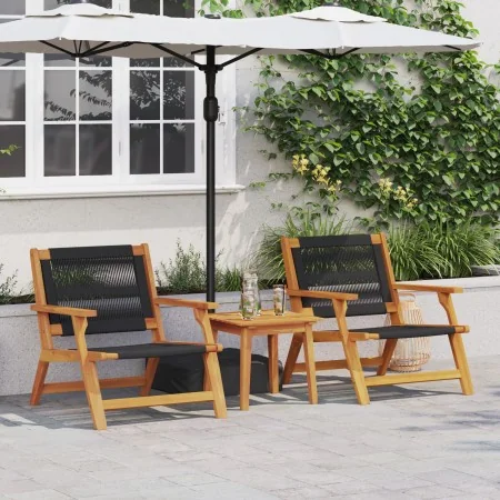 Juego de Sillas de Jardín con Mesa, 3 piezas, Negra, de Madera Sólida de Acacia | Foro24.es | Tu tienda online para hogar, jardín y más Foro24.es