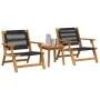 Juego de Sillas de Jardín con Mesa, 3 piezas, Negra, de Madera Sólida de Acacia | Foro24.es | Tu tienda online para hogar, jardín y más Foro24.es