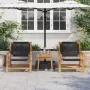 Juego de Sillas de Jardín con Mesa, 3 piezas, Negra, de Madera Sólida de Acacia | Foro24.es | Tu tienda online para hogar, jardín y más Foro24.es